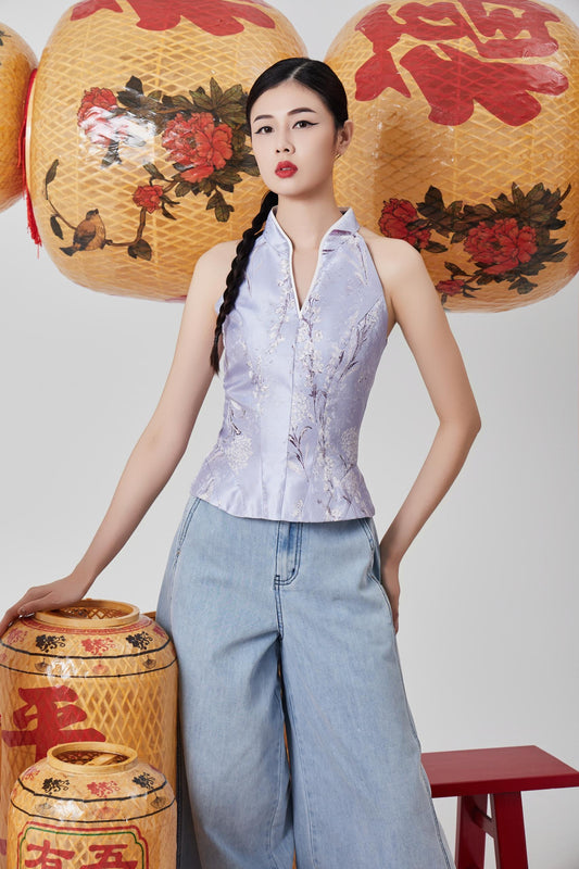 Lian Orient V-Neck Top