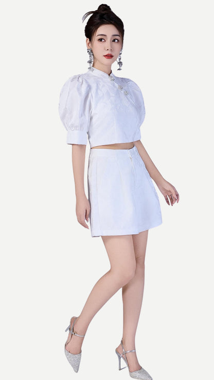 Xi Oriental Jacquard Qipao Top