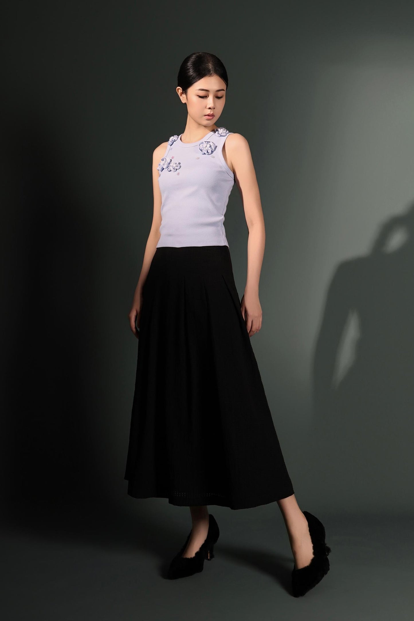 Fiona Embossed A-line Skirt
