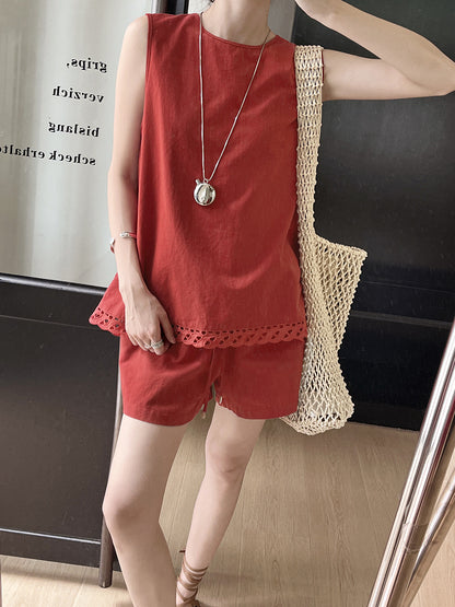 Zoey Broderie Linen Setwear
