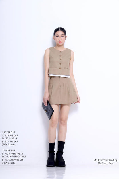 Marlene Front Pleated A-line Skirt