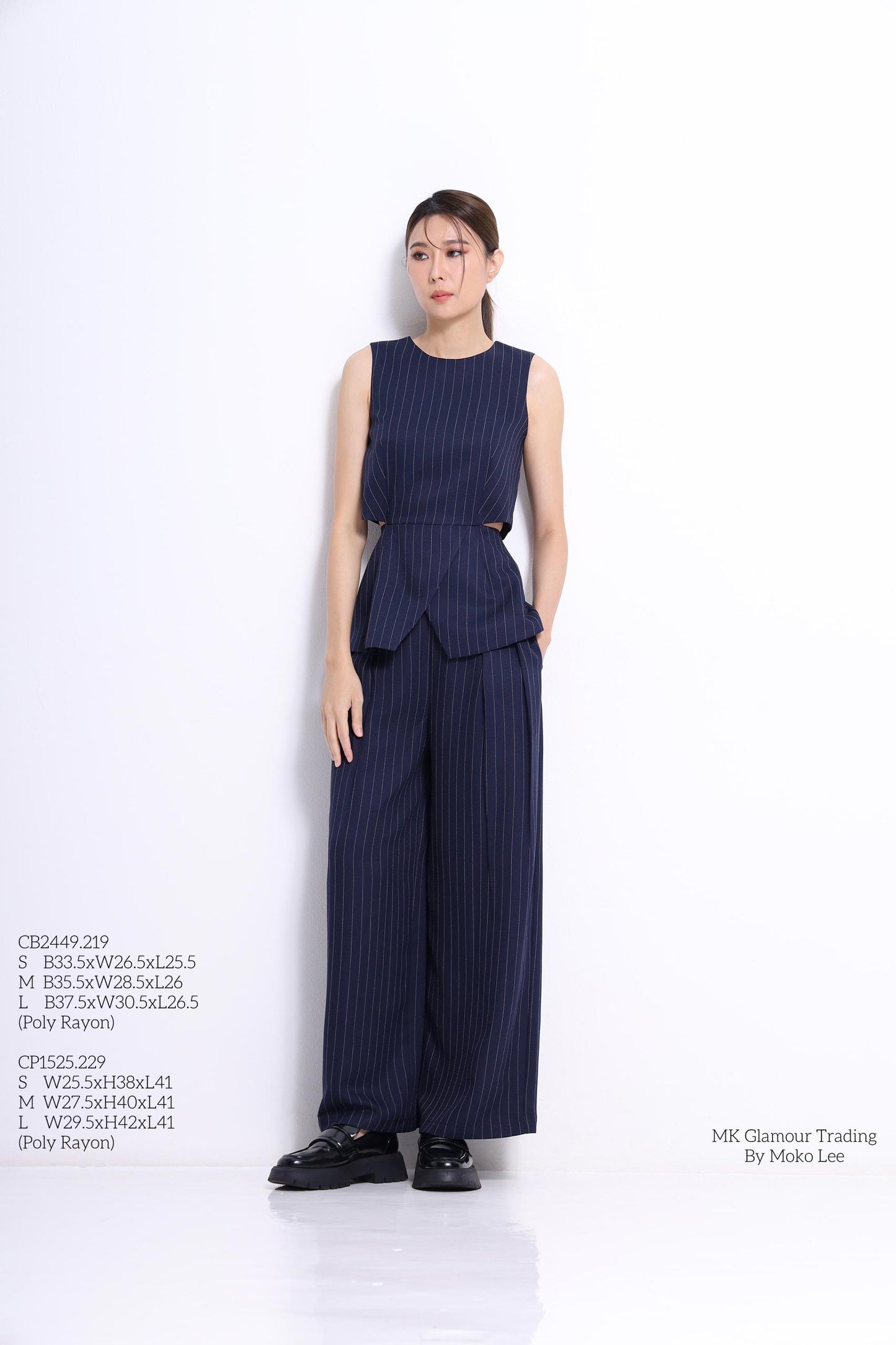 Amy Cutout Pinstripe Top