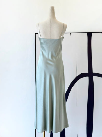 Niya Satin Dress with Pearl Strap