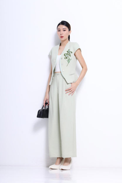Shan Embroidered Flower Vest Top