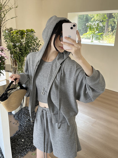 Teresa Embossed Knit Hoodie Setwear