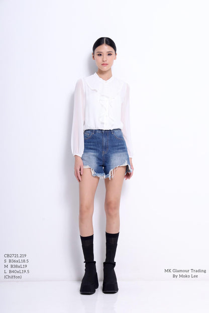 Ella Cascade Ruffle Blouse