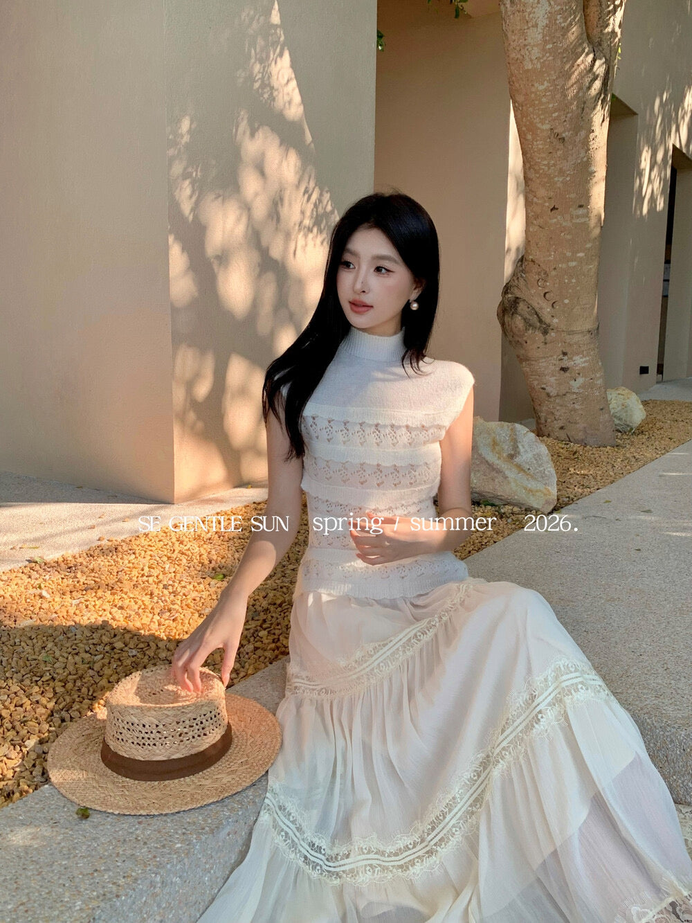 Luna Hollow Lace Knit Top