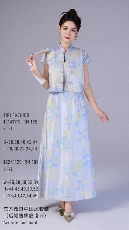 Xin Oriental Jacquard Qipao Top