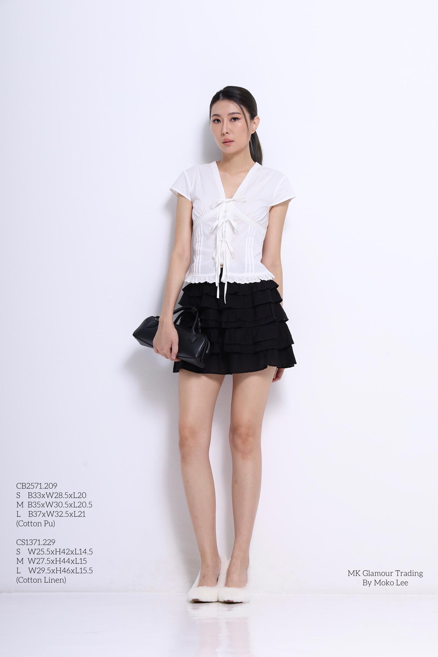 Sylvia V-Neck Ribbon Blouse