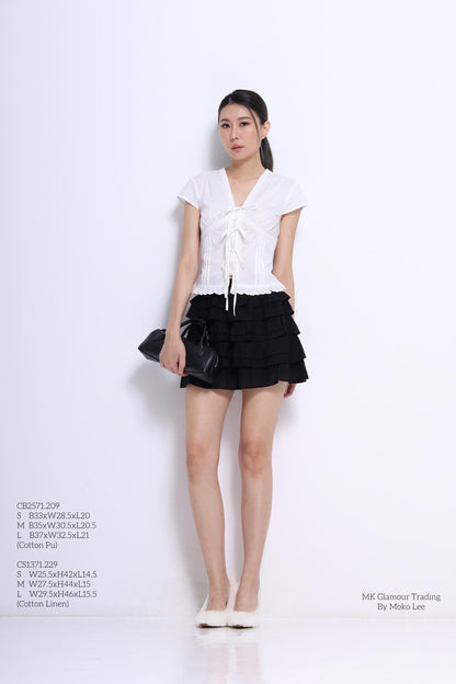 Sylvia V-Neck Ribbon Blouse