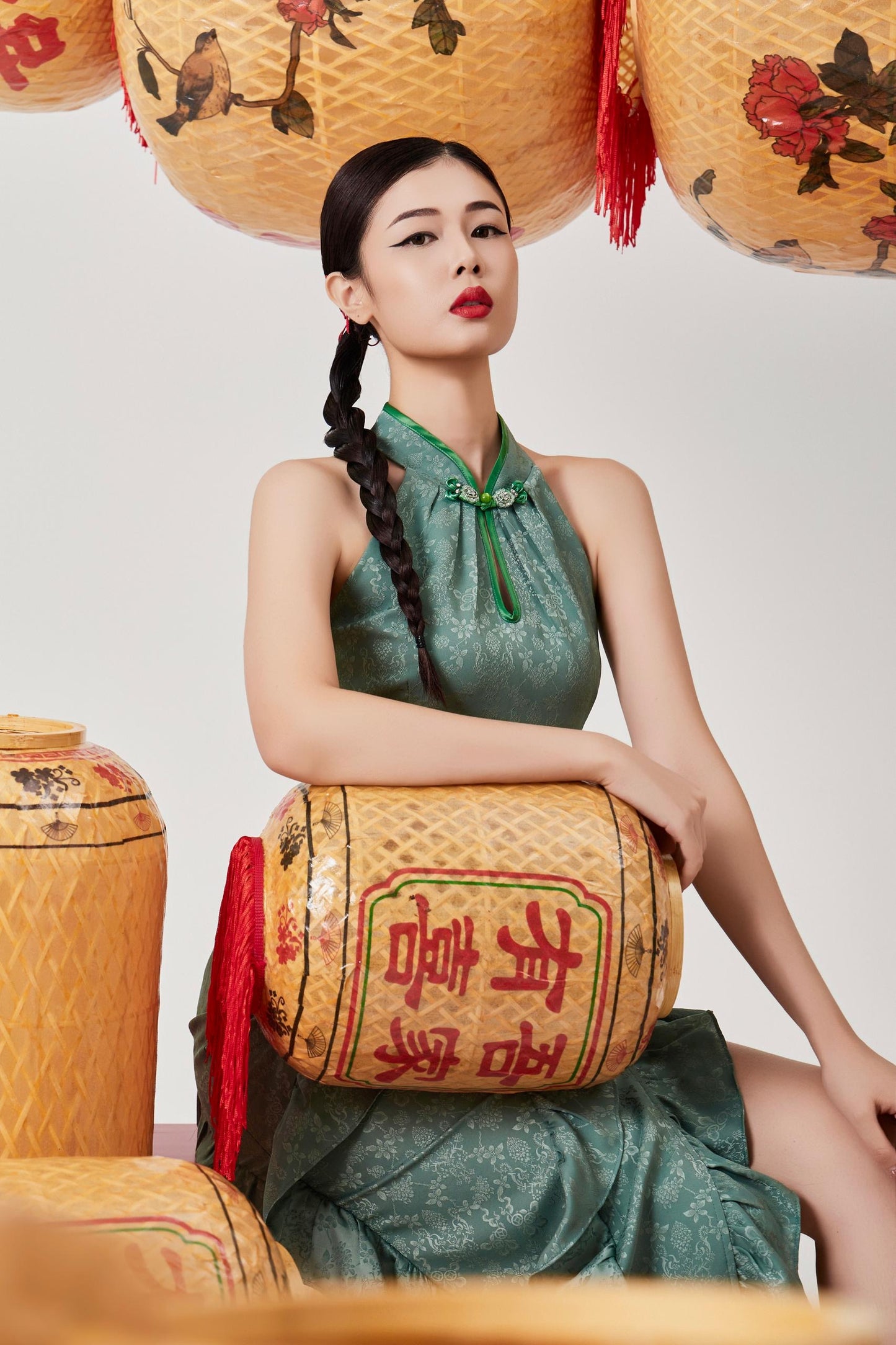 Yu Orient Ruffle Qipao Dress