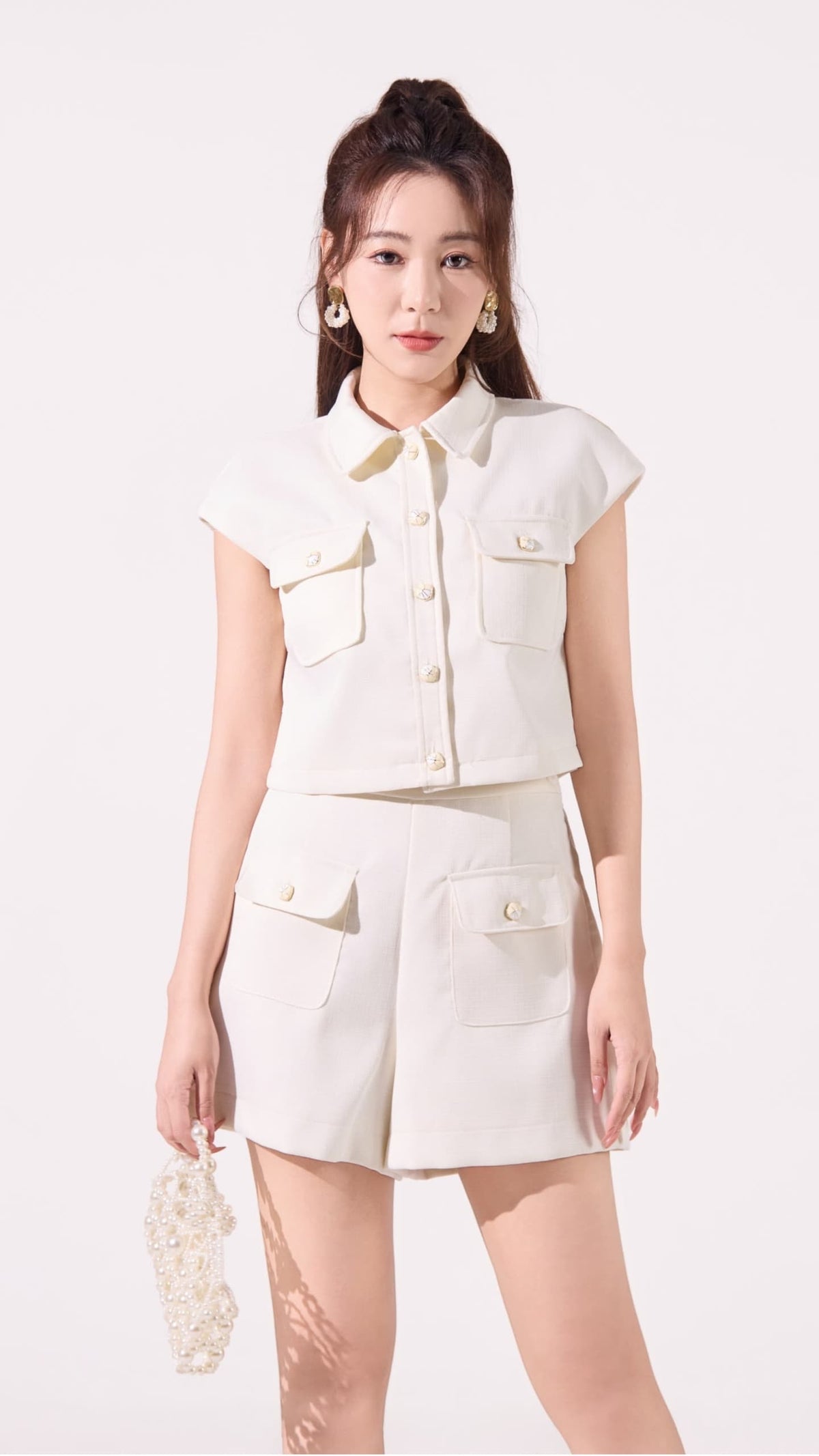 Ziri Tweed Boxy Cropped Top