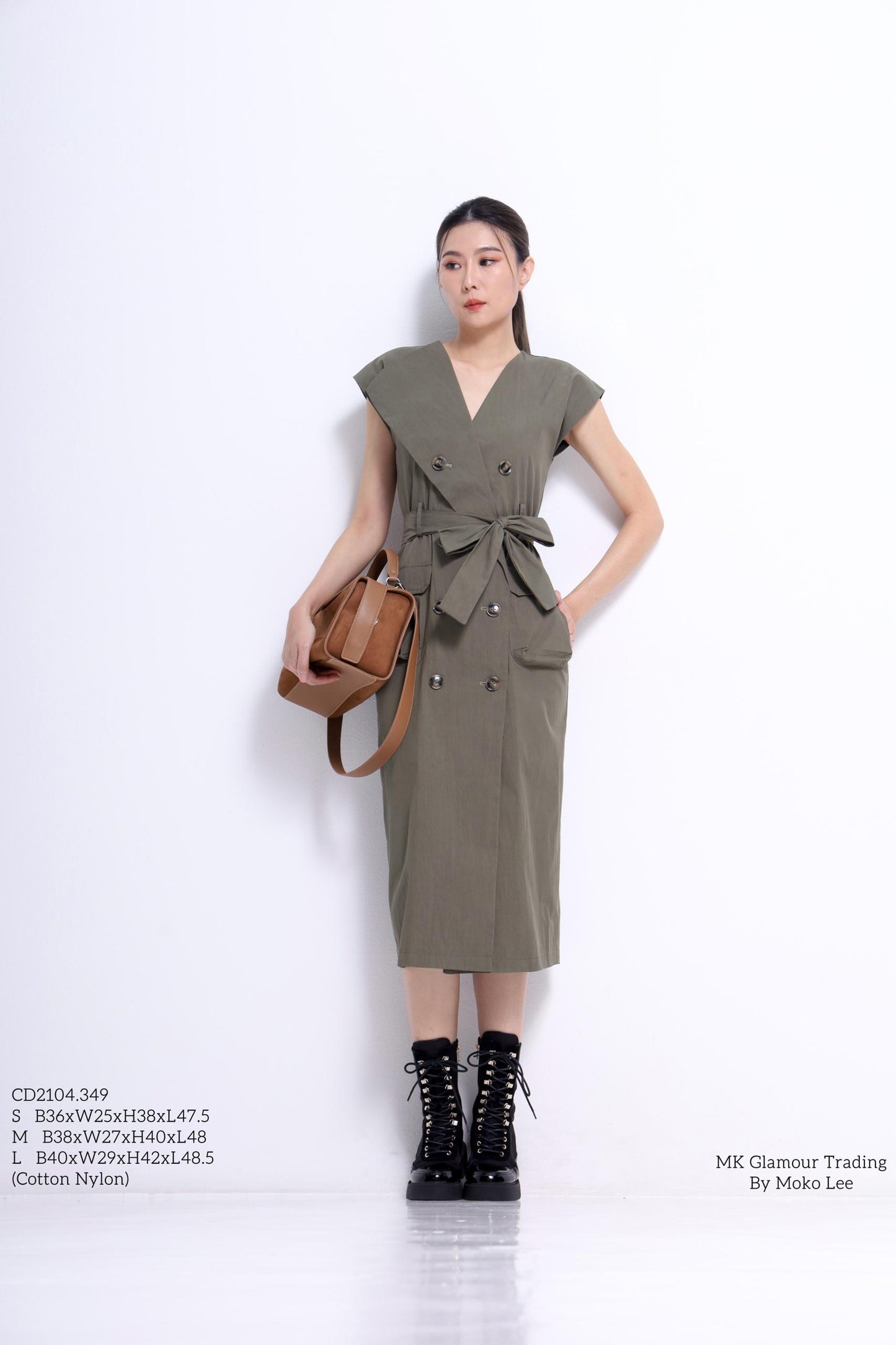 Mona V-Neck Trench Dress