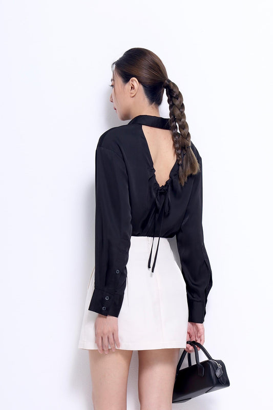 Venetia Satin Cutout Blouse
