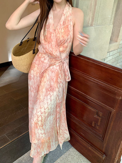 Leila V-Neck Floral Print Dress