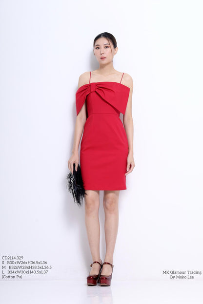 Deborah Big Bow Midi Dress