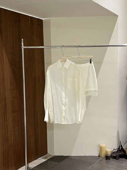 Hoo Bi-Material Shirt + Skirt Set