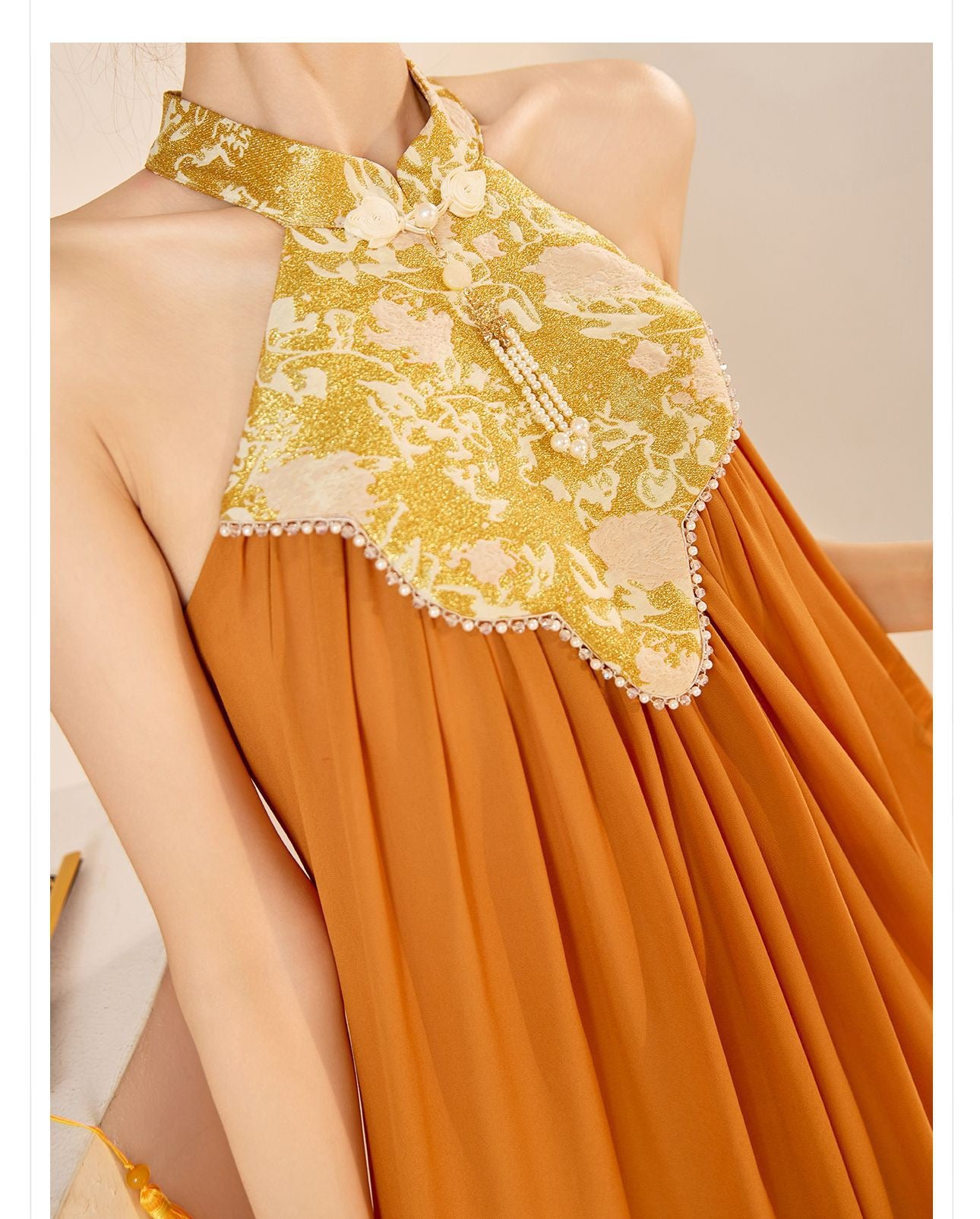 Ruyi Orient Halter Dress