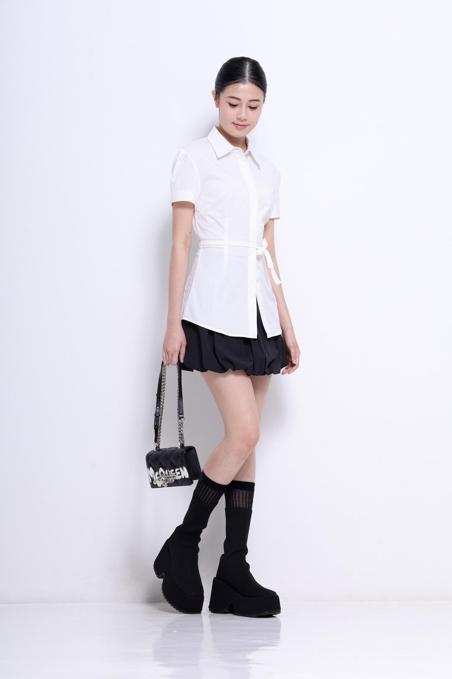 Sera Bubble Hem Mini Skirt