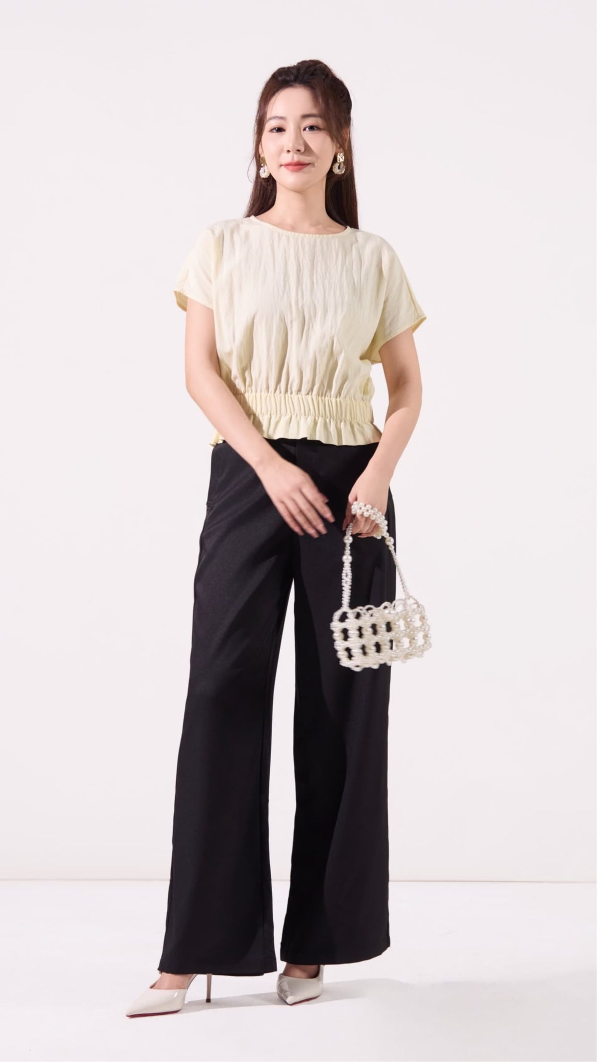 Ziri Ruffle Hem Cropped Top