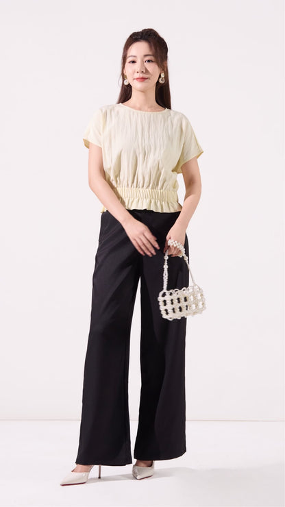 Ziri Ruffle Hem Cropped Top