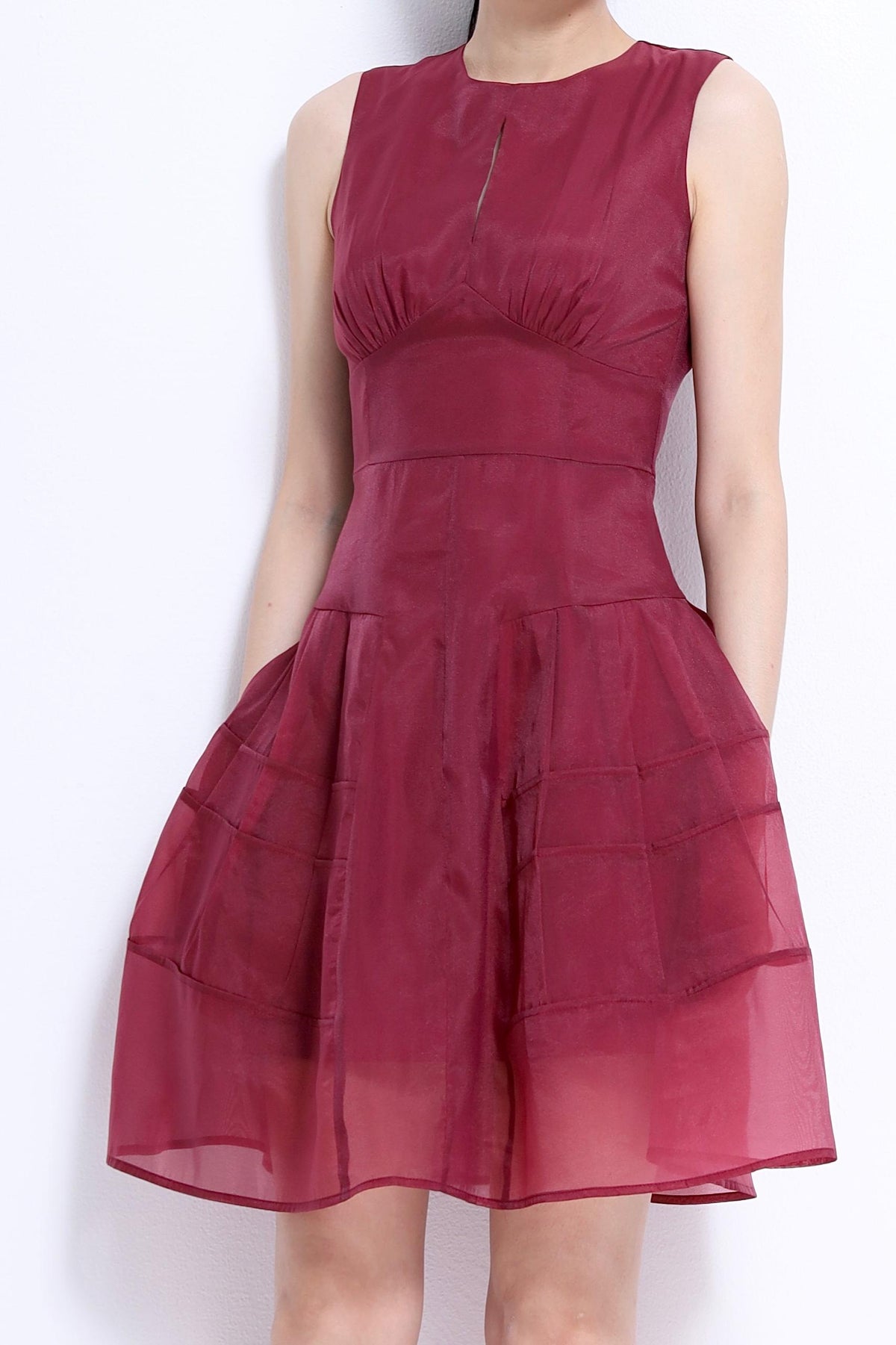 Victoria Organza A-line Midi Dress