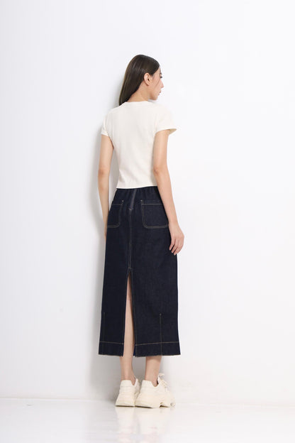 Denise Bicolor Denim Skirt
