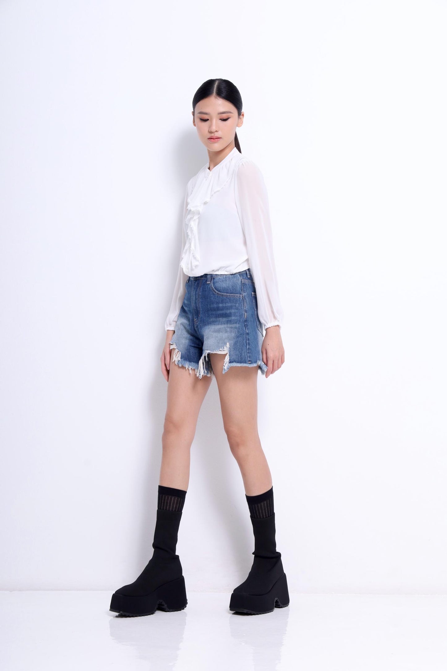 Ella Cascade Ruffle Blouse