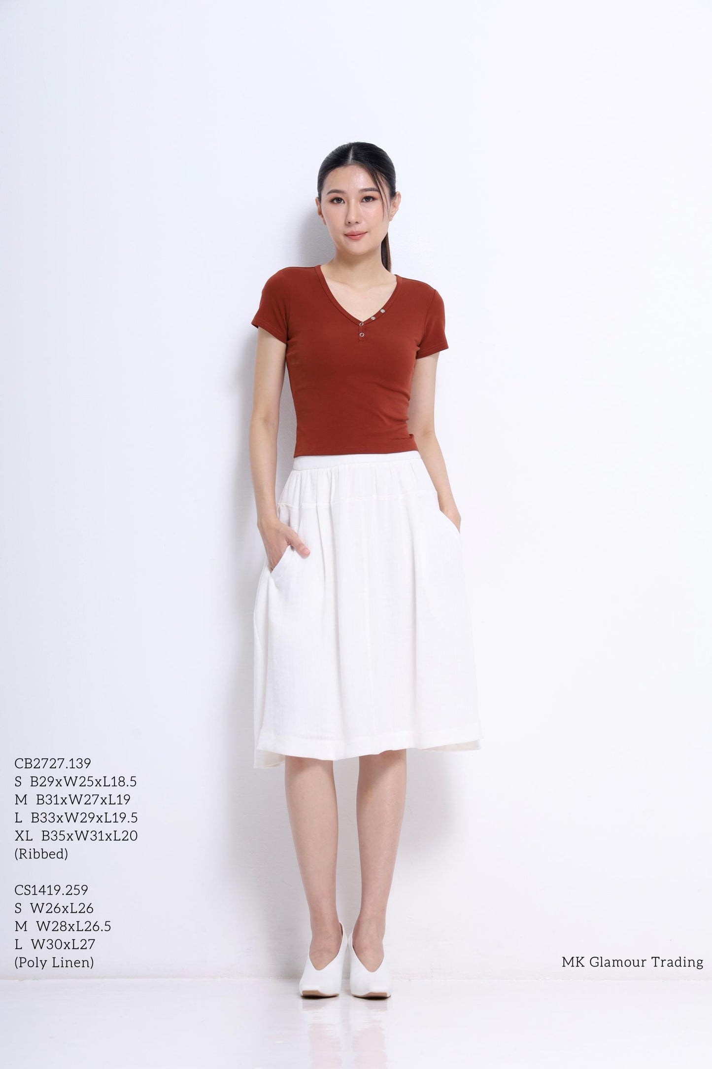 Lindy A-line Midi Skirt