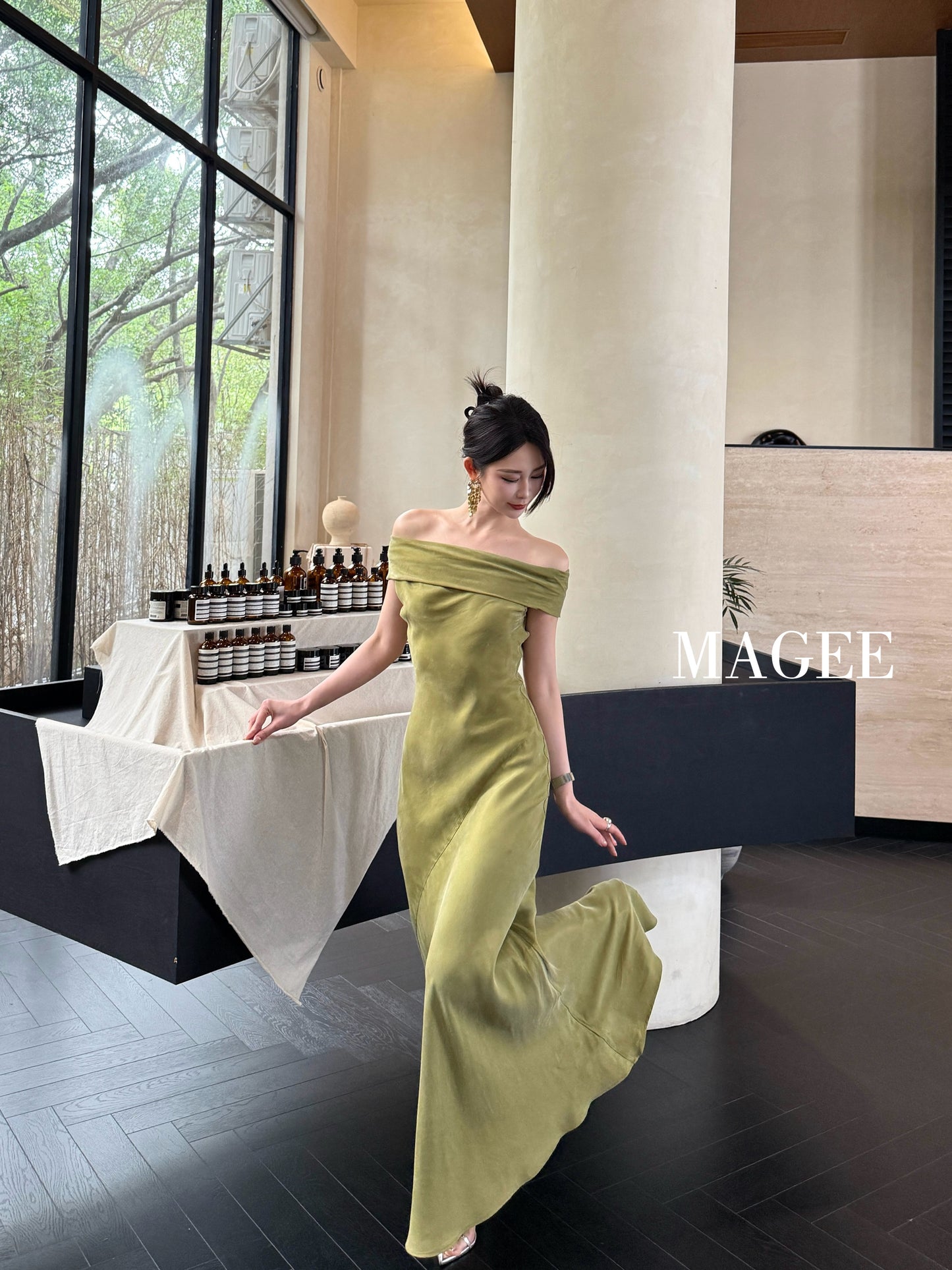 Magee Off Shoulder Evening Dress