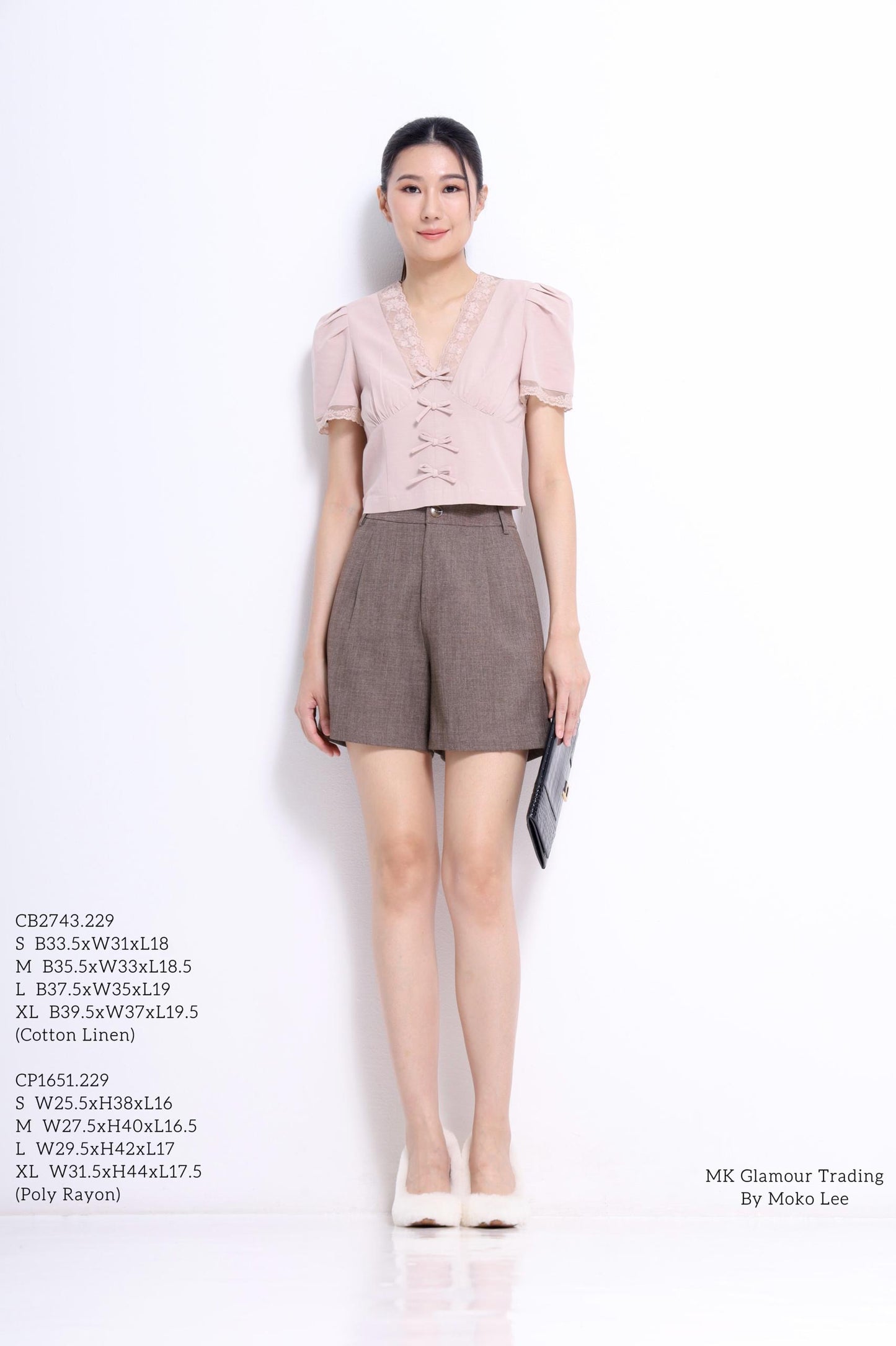 Lulu V-Neck Lace Ribbon Blouse