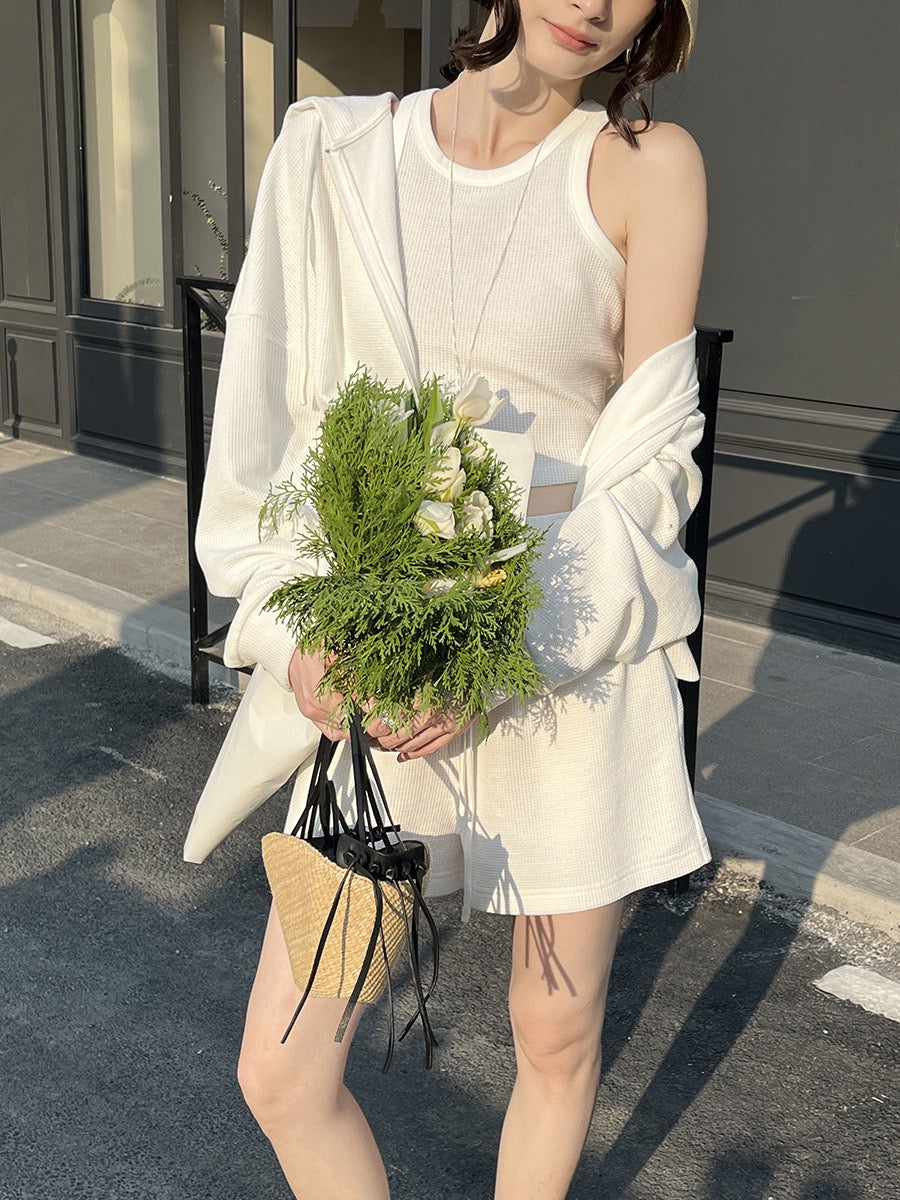 Teresa Embossed Knit Hoodie Setwear