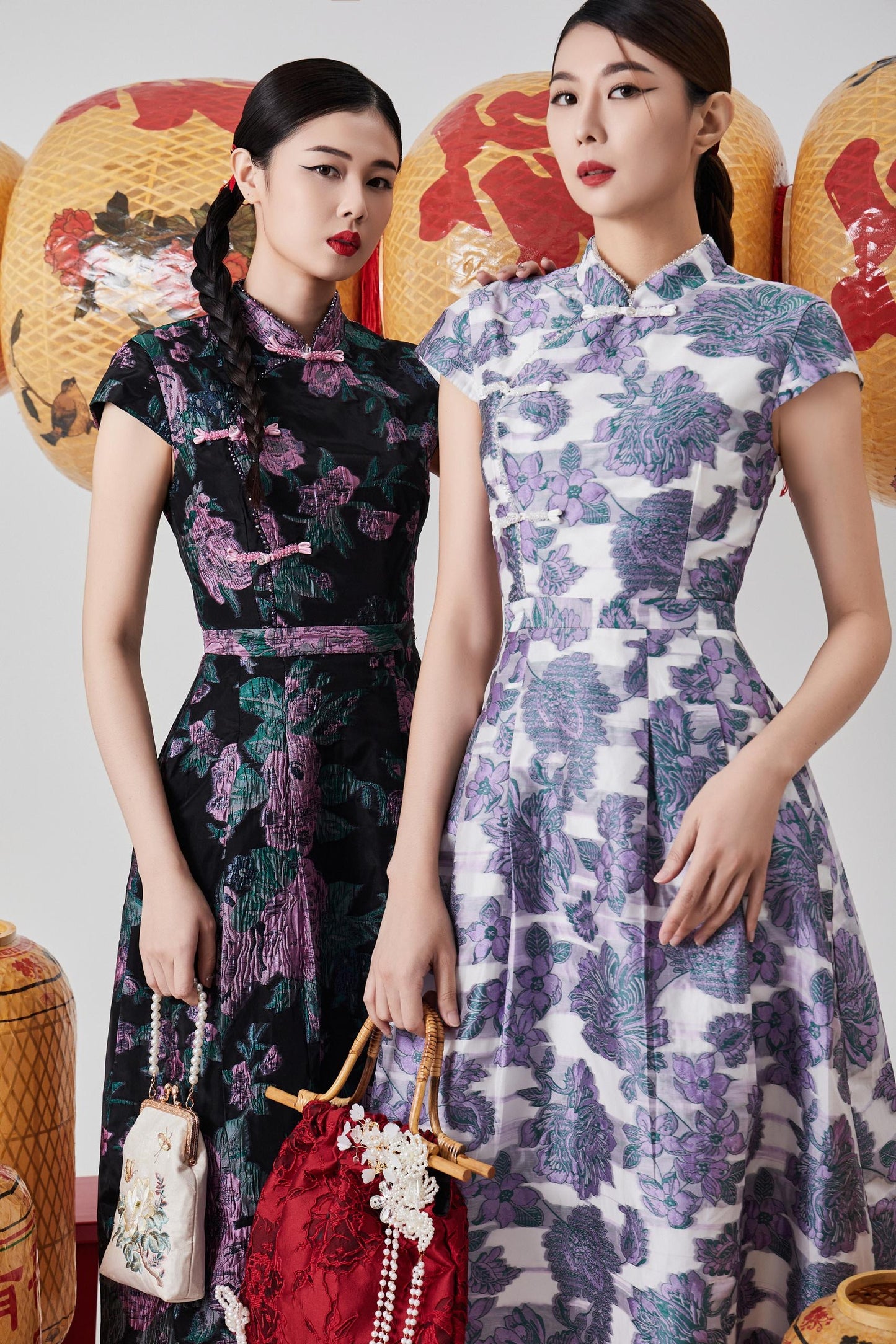 Hong Orient Crystal Qipao Dress