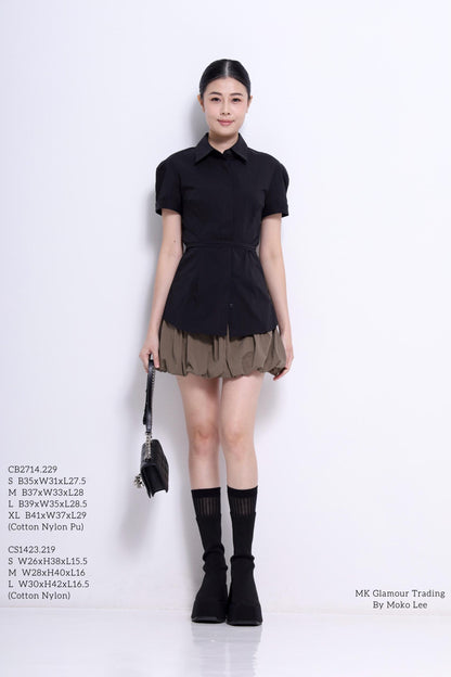 Sera Bubble Hem Mini Skirt