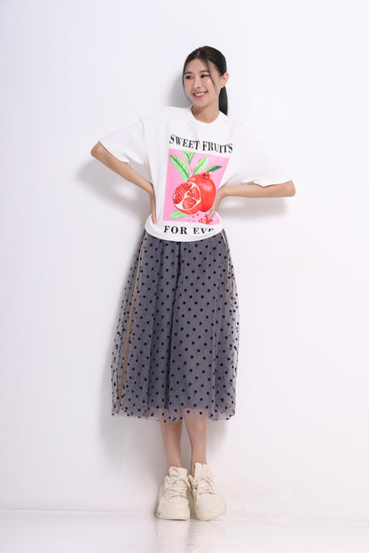 Pomegranate Printed Scuba Tee