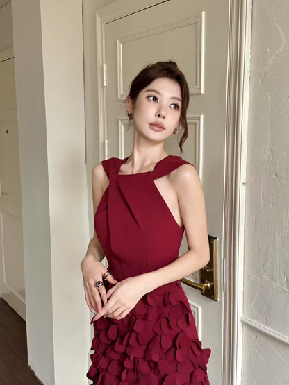 Mandy Petals Open Back Dress
