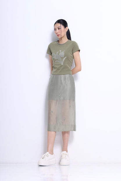 Lian Floral Embroidered Cotton T-Shirt