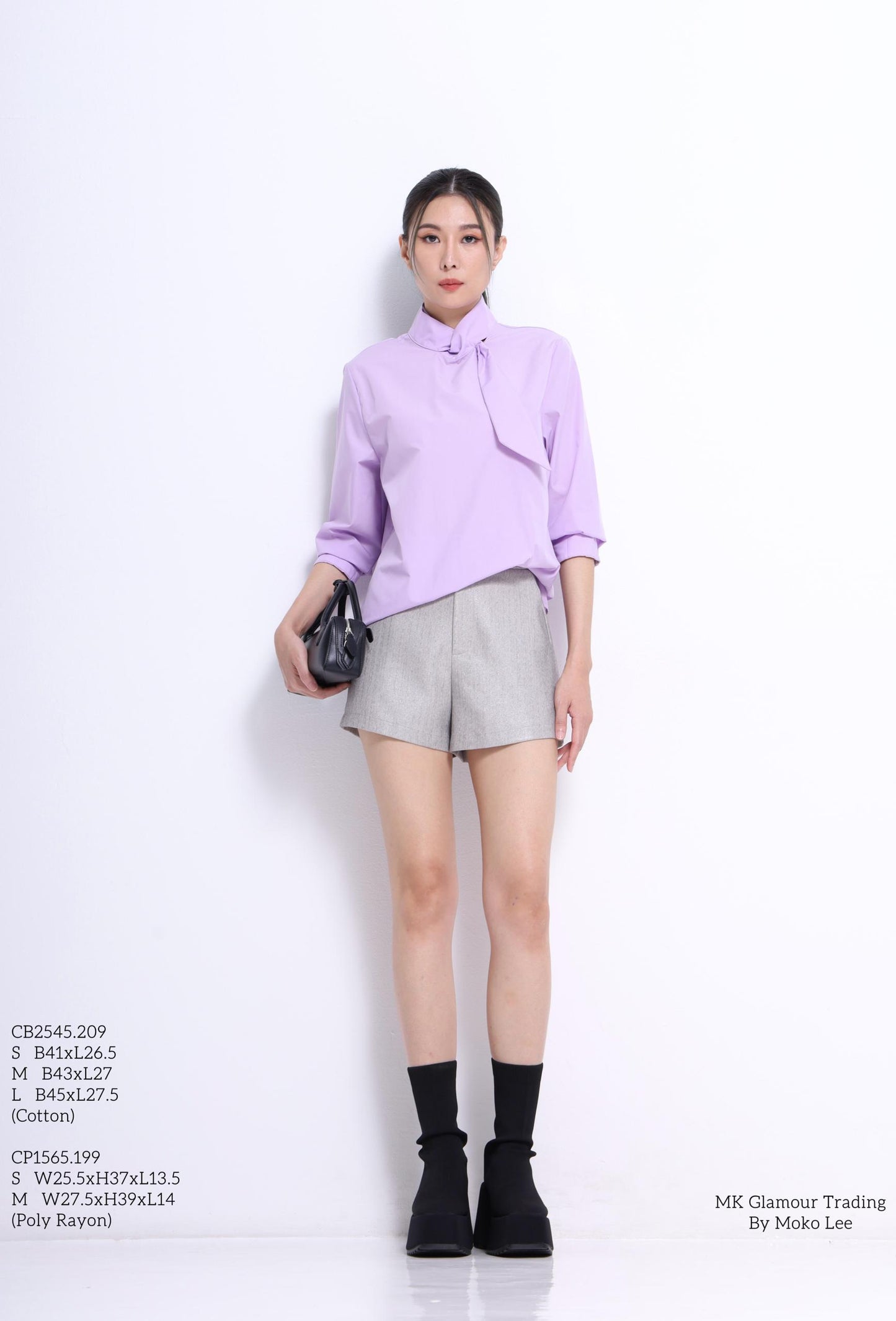 Margot Asymmetrical Neck Tie Shirt