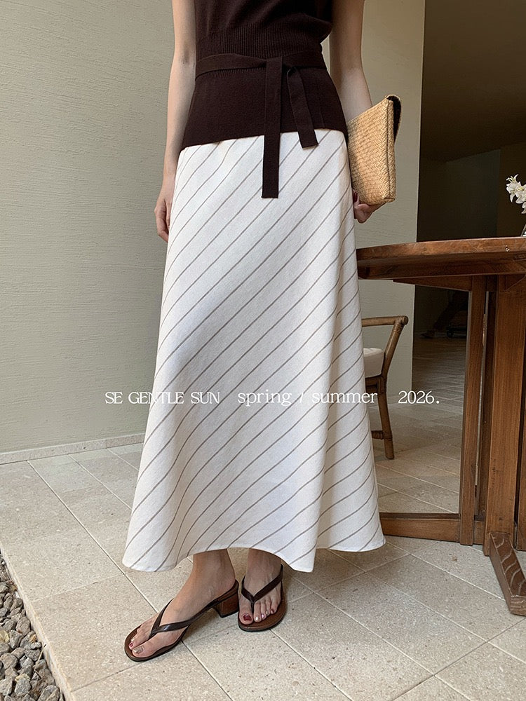 Quinn Diagonal Stripe Skirt
