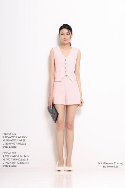 Willow Tailored V-Neck Vest & Shorts Set