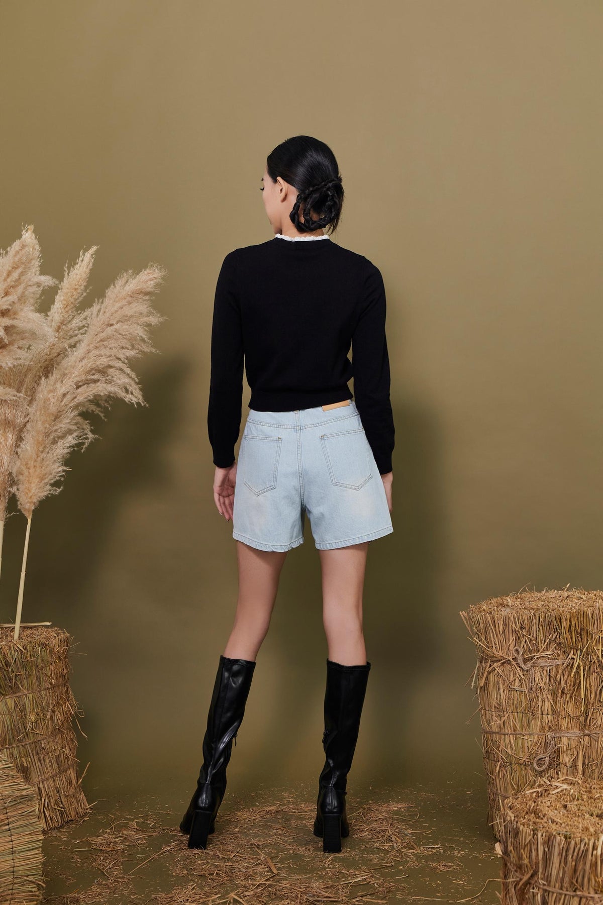 Josie Lace Ruffle Trim Knit Cardigan