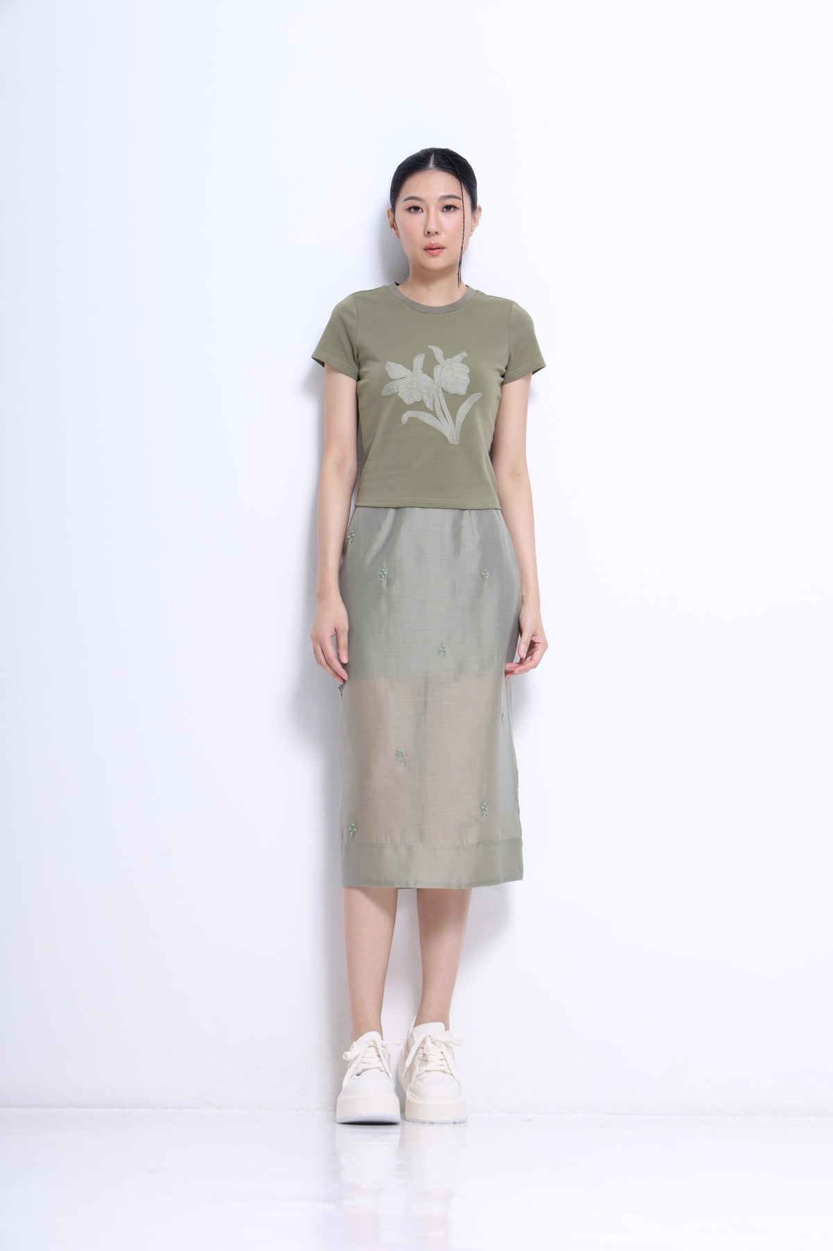 Lian Floral Embroidered Cotton T-Shirt