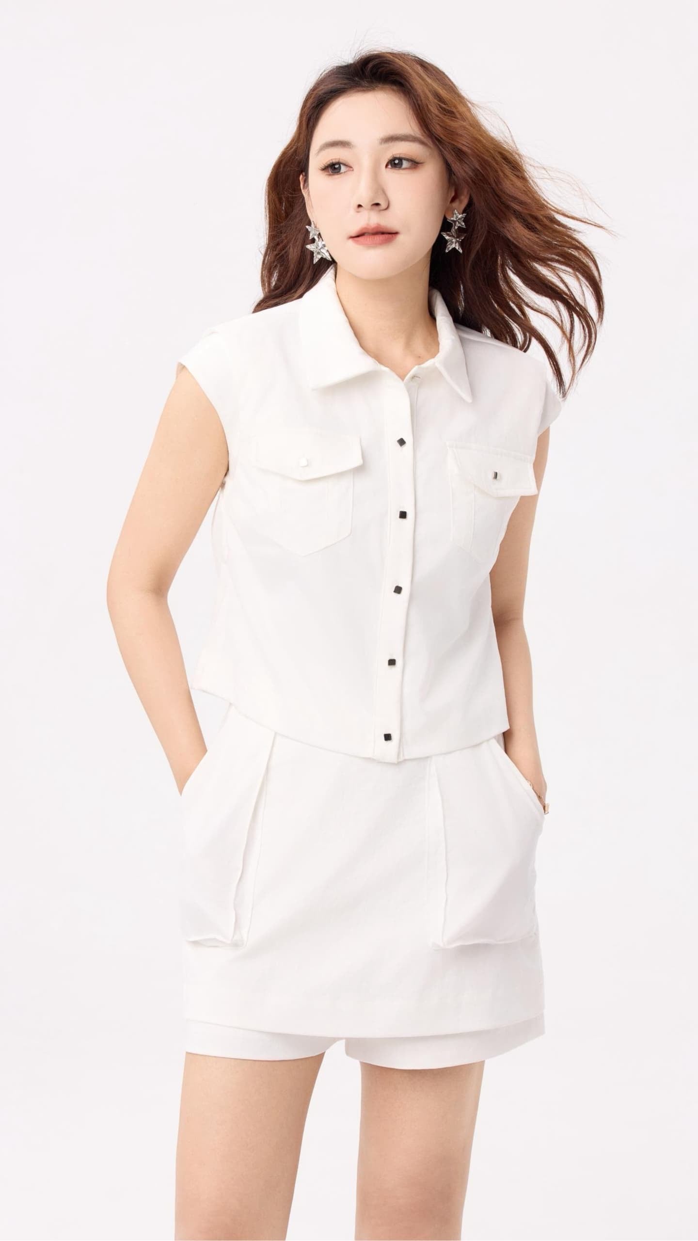 Lucy Button Down Vest Top
