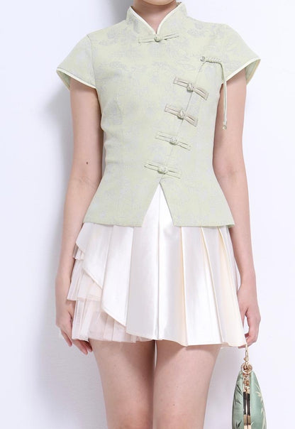 Shuang Xi Orient Fitted Blouse