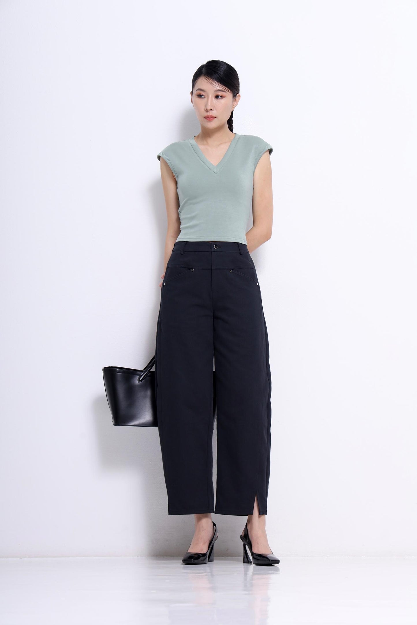 Trisha V-Neck Scuba Top