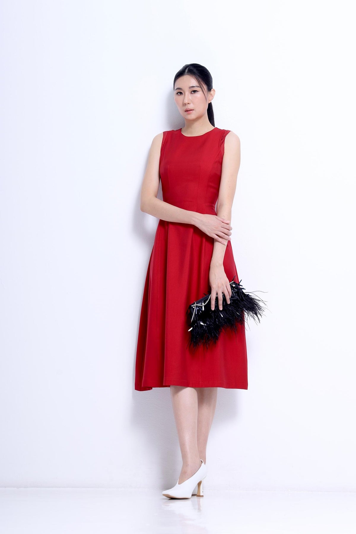 Elena Tailored A-line Midi Dress