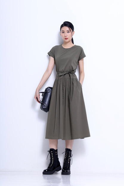 Sarah Waist Tie Midi Dress