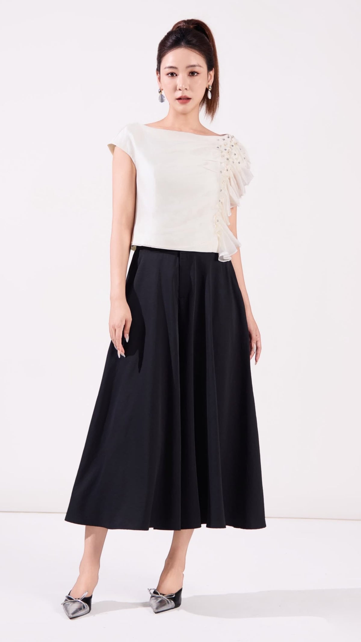 Ziri Asymmetrical Ruffle Top