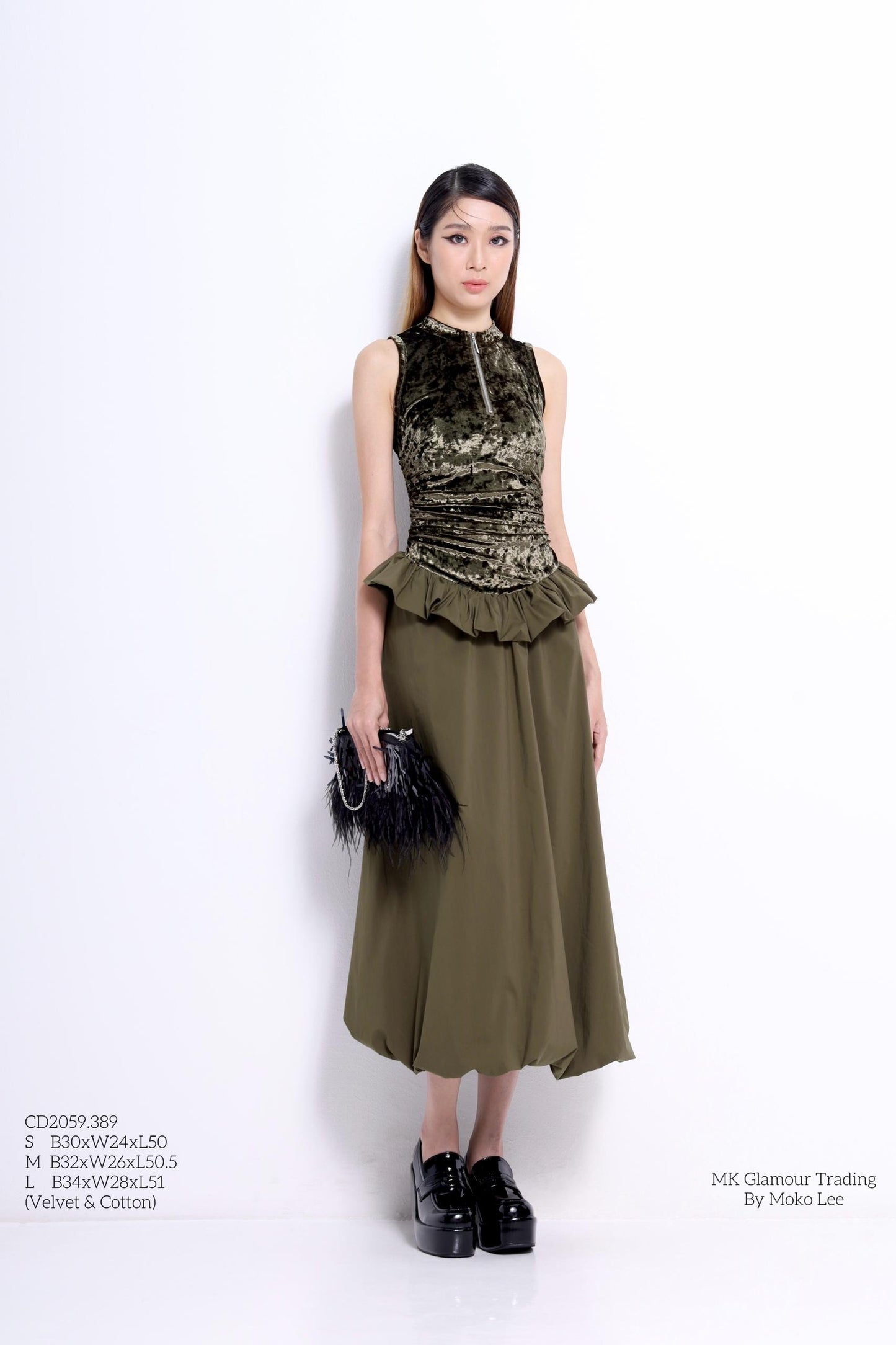 Jane Drop Waist Velvet Dress