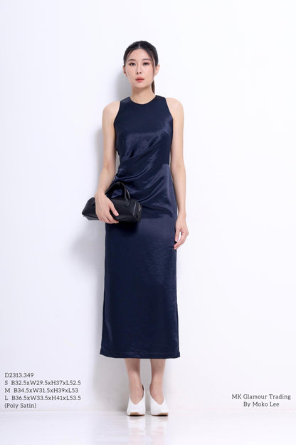 Tammy Pleated Satin Dress